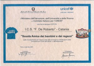 attestato SCUOLA AM ICA UNICEF